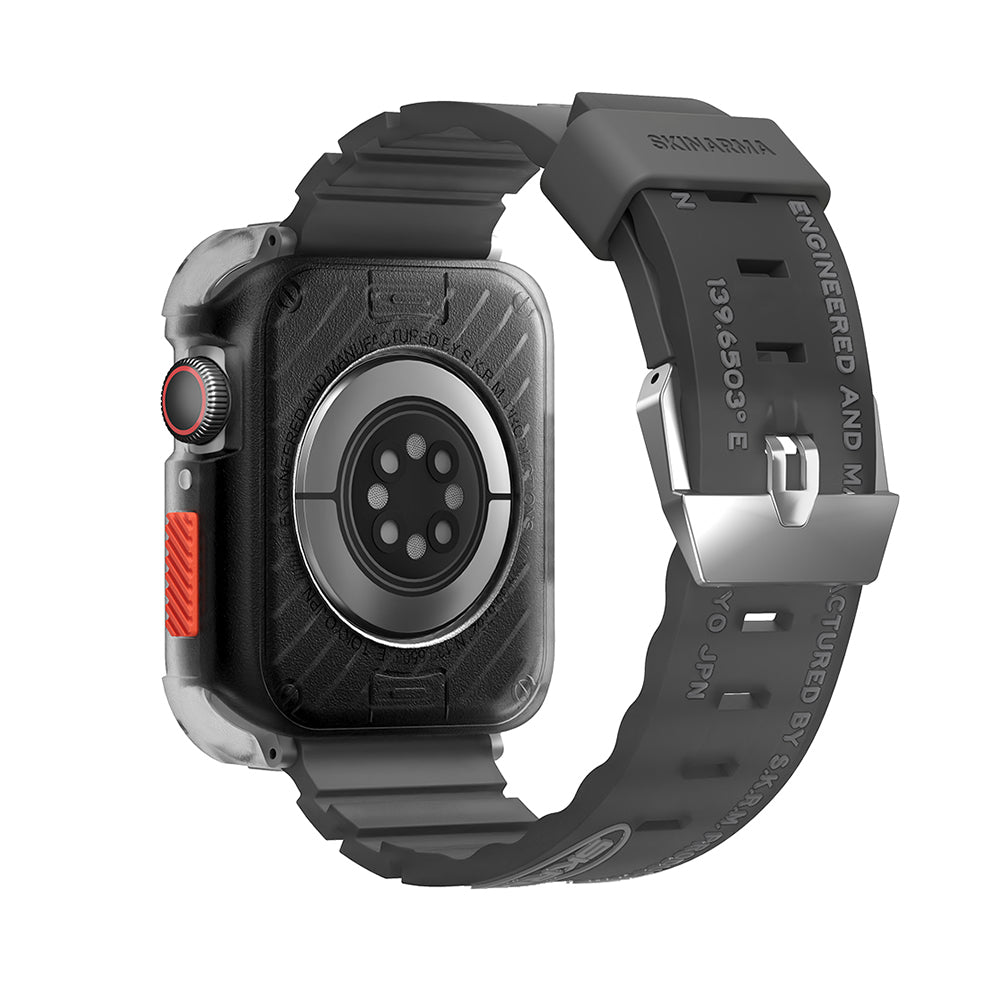 Apple Watch 7 45mm SkinArma Kurono Hard PC Case Protector + Shokku Silicone Band Smoked