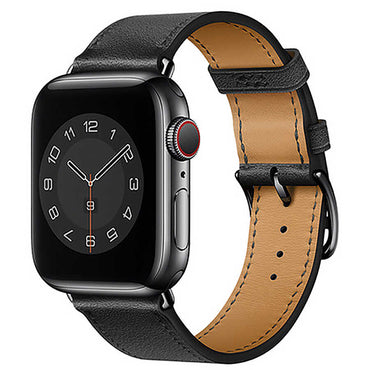 Apple Watch 7 45mm Wiwu Attleage Watchband Genuine Leather Band Orange