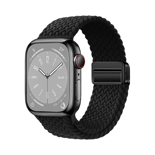 Apple Watch 7 45mm Zore KRD-134 Braided Mesh Strap Black