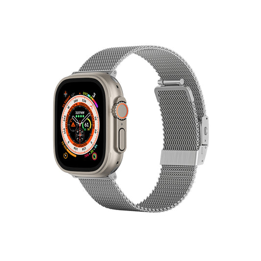 Apple Watch Ultra 49mm Amazing Thing Titanium Metal Mesh Band Silver