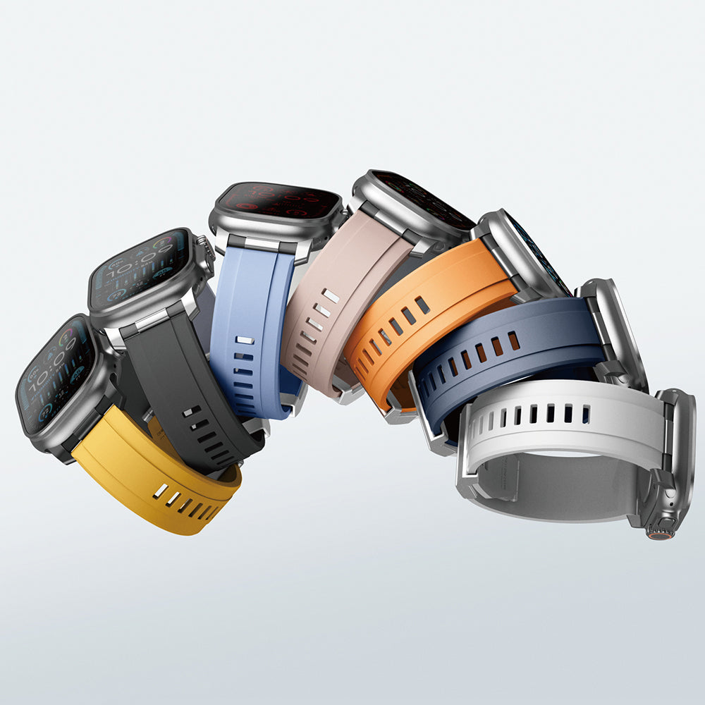 Apple Watch Ultra 49mm Amazingthing Titan Chrono Silikon Kordon Beyaz