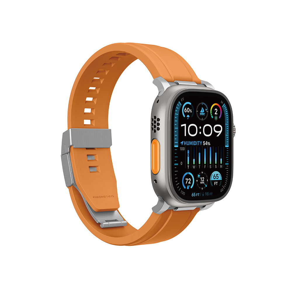 Apple Watch Ultra 49mm Amazingthing Titan Chrono Silikon Kordon Beyaz