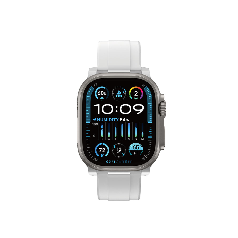 Apple Watch Ultra 49mm Amazingthing Titan Chrono Silikon Kordon Beyaz