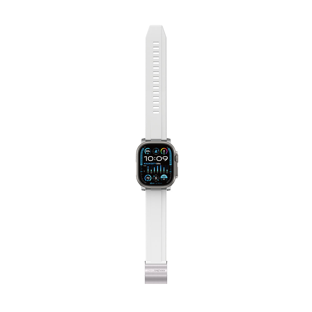 Apple Watch Ultra 49mm Amazingthing Titan Chrono Silikon Kordon Beyaz