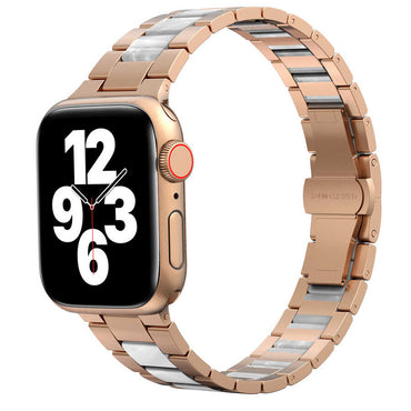 Apple Watch Ultra 49mm Kordon Wiwu Resin Steel Belt Metal Strap Kayış Beyaz