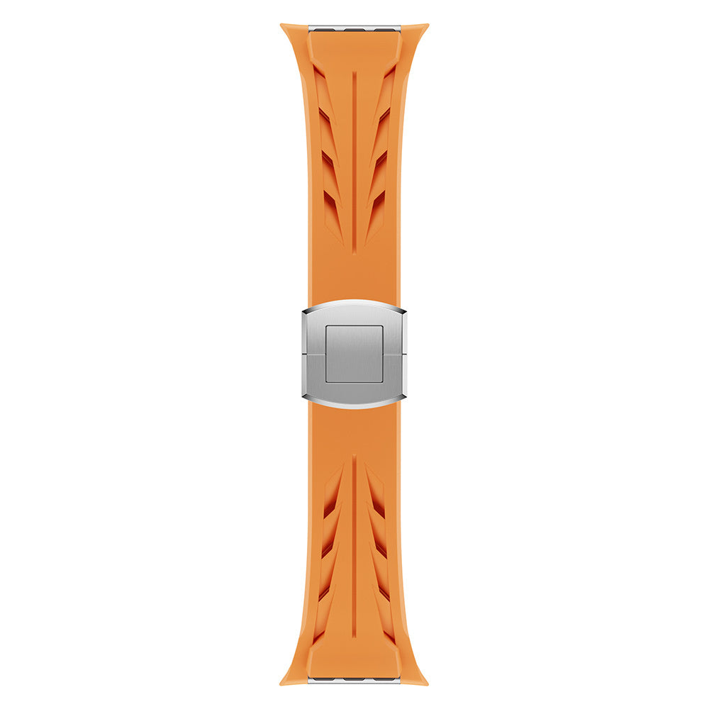 Apple Watch Ultra 49mm KRD-127 Metal Buckle Silicone Band Orange