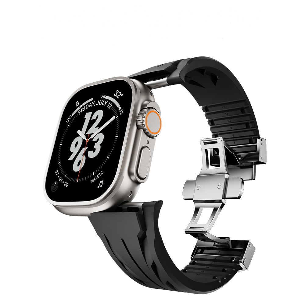 Apple Watch Ultra 49mm KRD-127 Metal Buckle Silicone Band White