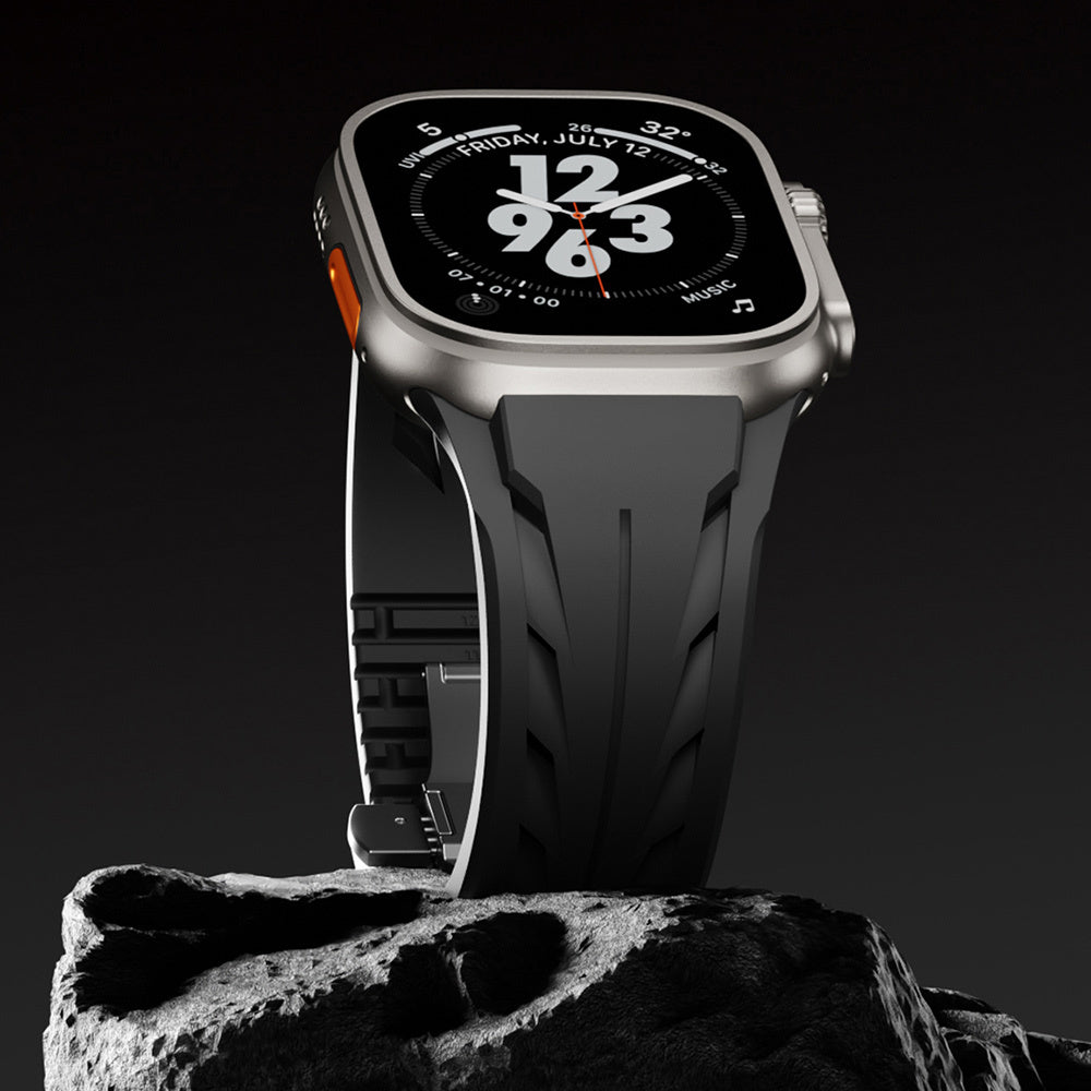 Apple Watch Ultra 49mm KRD-127 Metal Buckle Silicone Band White