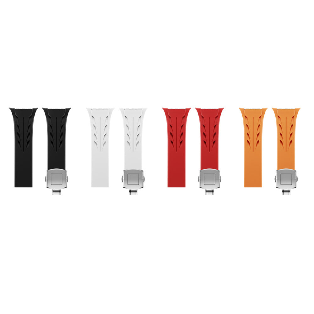 Apple Watch Ultra 49mm KRD-127 Metal Buckle Silicone Band Orange