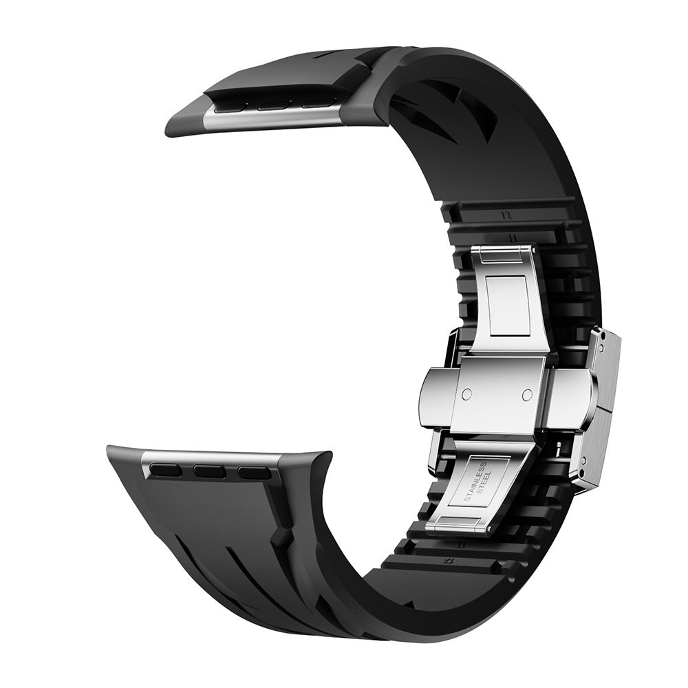 Apple Watch Ultra 49mm KRD-127 Metal Buckle Silicone Band Red