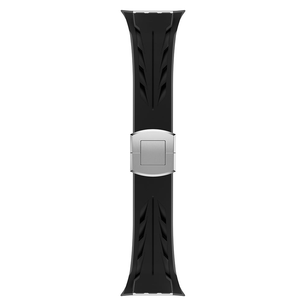 Apple Watch Ultra 49mm KRD-127 Metal Buckle Silicone Band Black