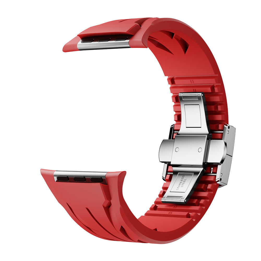 Apple Watch Ultra 49mm KRD-127 Metal Buckle Silicone Band Orange
