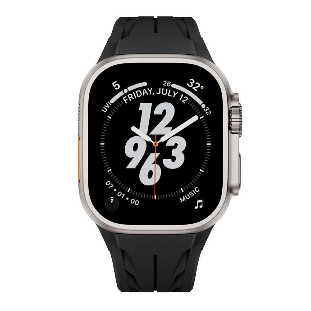 Apple Watch Ultra 49mm KRD-127 Metal Buckle Silicone Band Orange