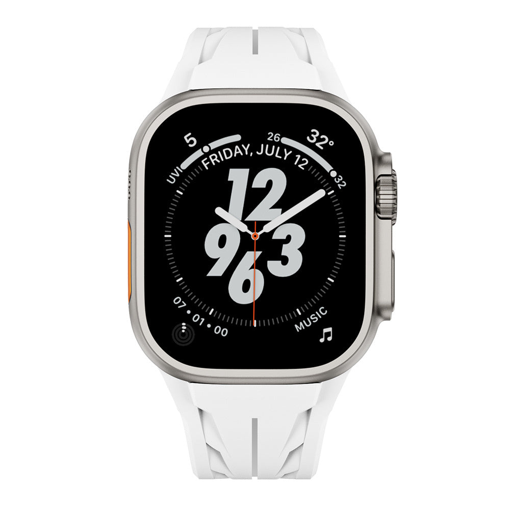 Apple Watch Ultra 49mm KRD-127 Metal Buckle Silicone Band White