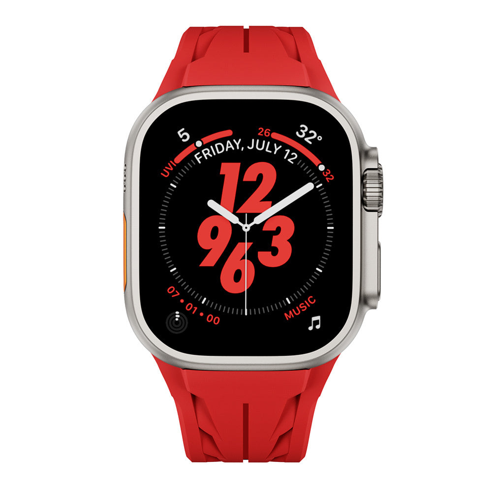 Apple Watch Ultra 49mm KRD-127 Metal Buckle Silicone Band Orange
