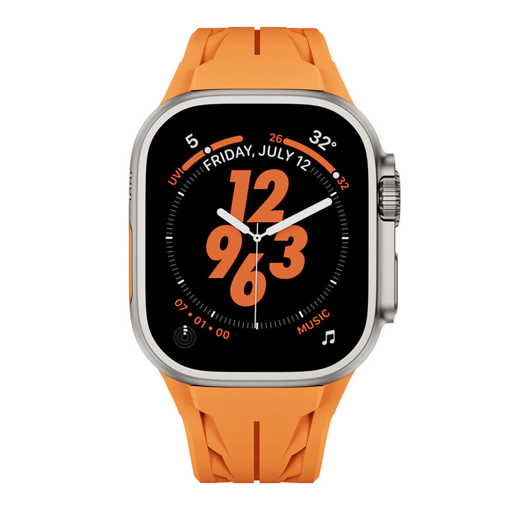 Apple Watch Ultra 49mm KRD-127 Metal Buckle Silicone Band Black