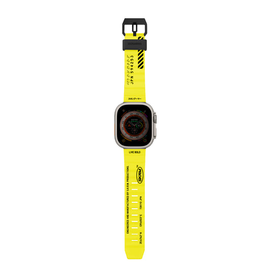 Apple Watch Ultra 49mm SkinArma Shokku Silicone Band Electric Yellow