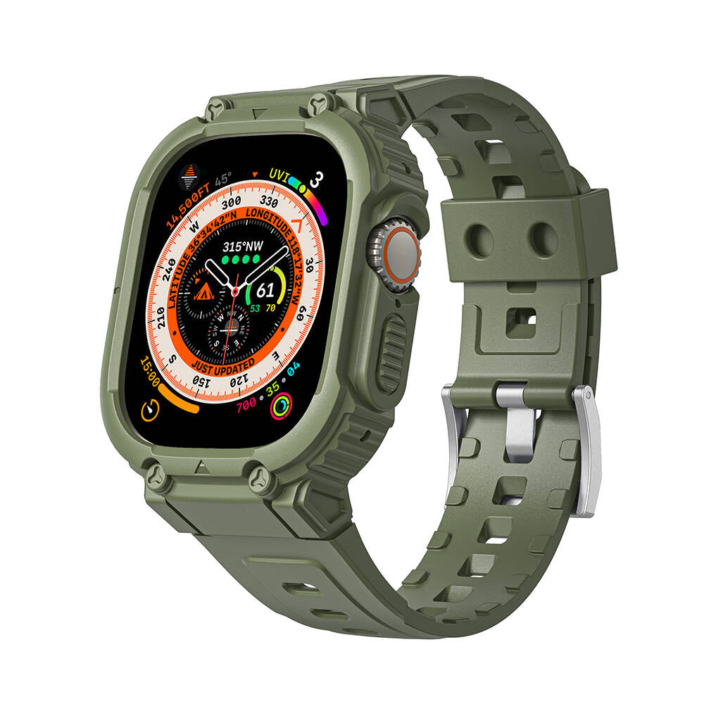 Apple Watch Ultra 49mm Wiwu Wi-WB014 Armor Series 2-in-1 Hard PC Case Protective Silicone Band Green