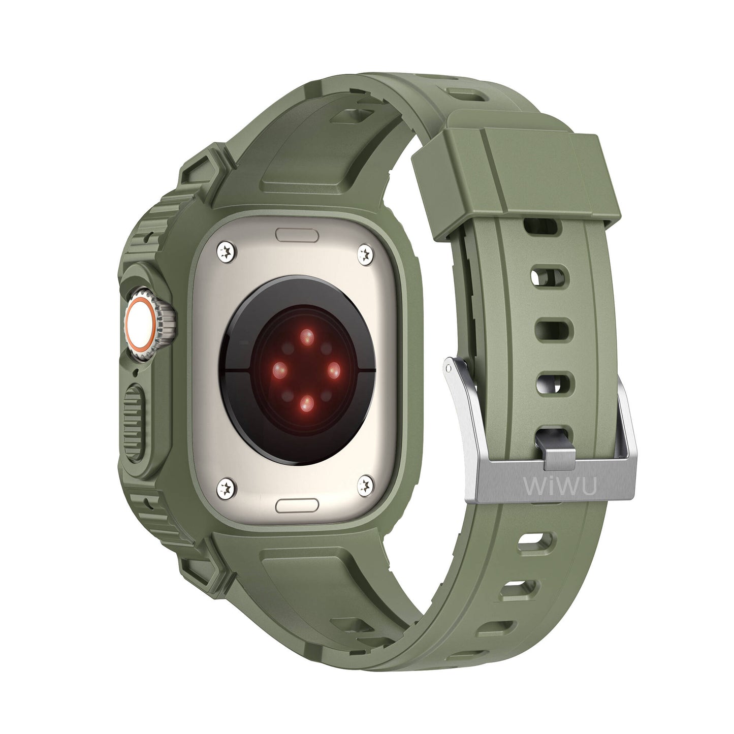 Apple Watch Ultra 49mm Wiwu Wi-WB014 Armor Series 2-in-1 Hard PC Case Protective Silicone Band Green