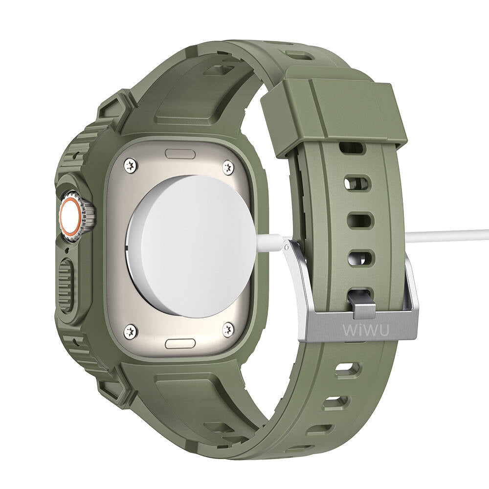 Apple Watch Ultra 49mm Wiwu Wi-WB014 Armor Series 2-in-1 Hard PC Case Protective Silicone Band Green