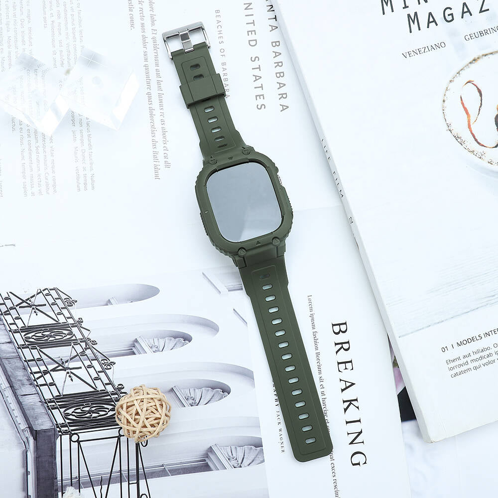 Apple Watch Ultra 49mm Wiwu Wi-WB014 Armor Series 2-in-1 Hard PC Case Protective Silicone Band Green