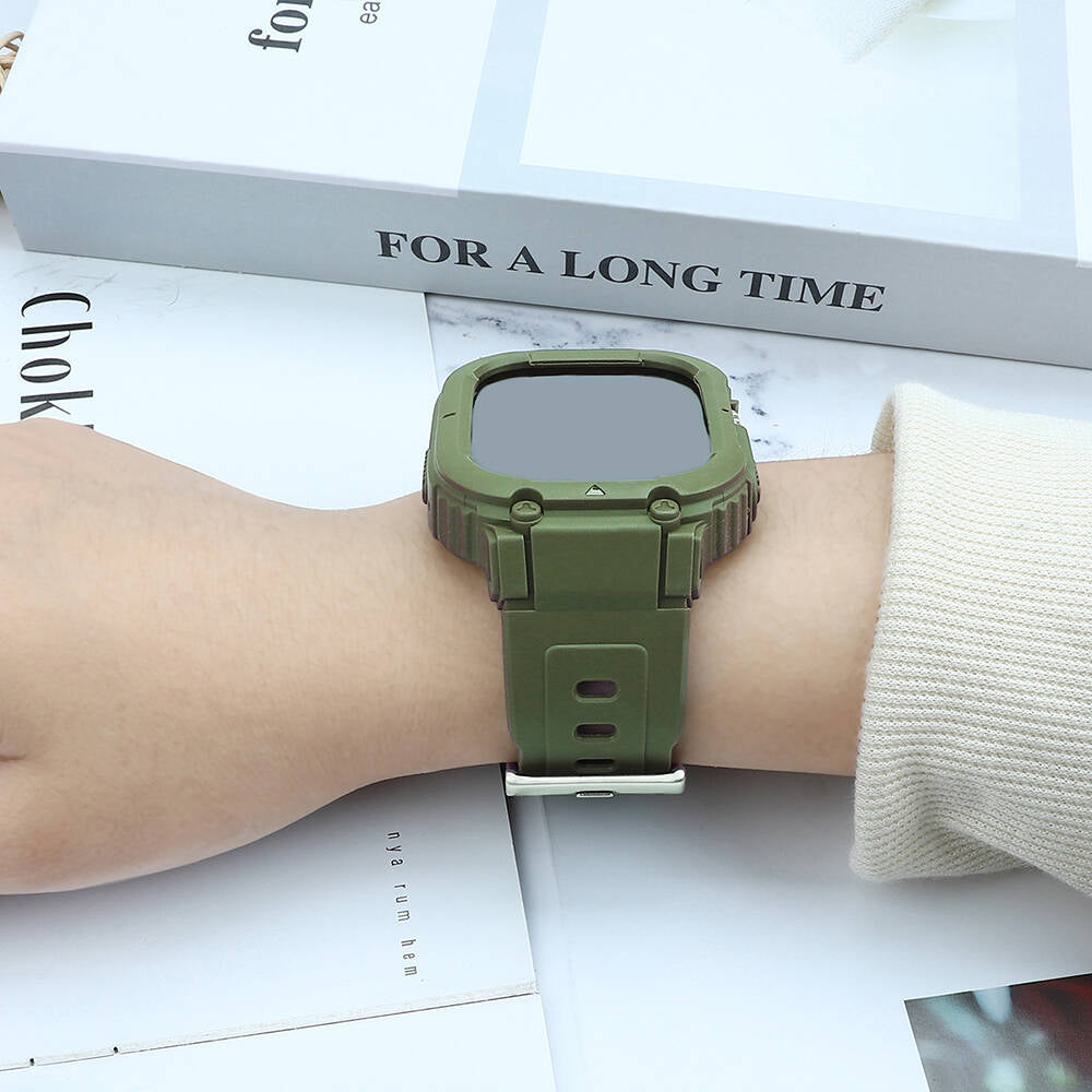 Apple Watch Ultra 49mm Wiwu Wi-WB014 Armor Series 2-in-1 Hard PC Case Protective Silicone Band Green