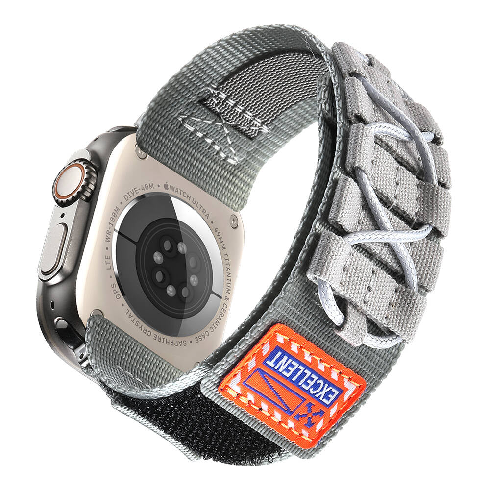 Apple Watch Ultra 49mm Zore KRD-112 Orbital Braided Rope Design Nylon Fabric Mesh Band Black