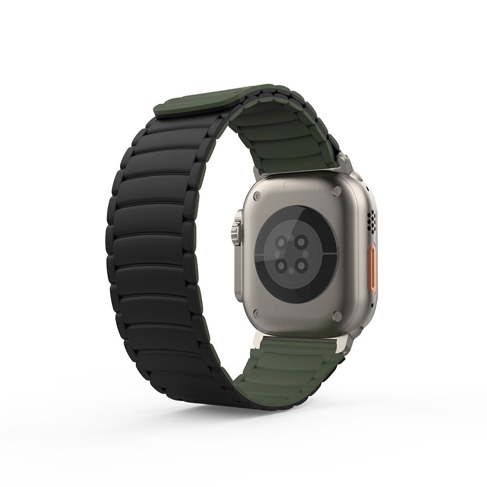 Apple Watch Ultra 49mm Zore KRD-122 Silikon Kordon Strap Kayış Siyah-Turuncu