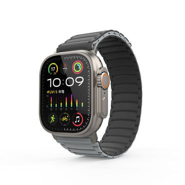 Apple Watch Ultra 49mm Zore KRD-122 Silikon Kordon Strap Kayış Kahverengi-Krem