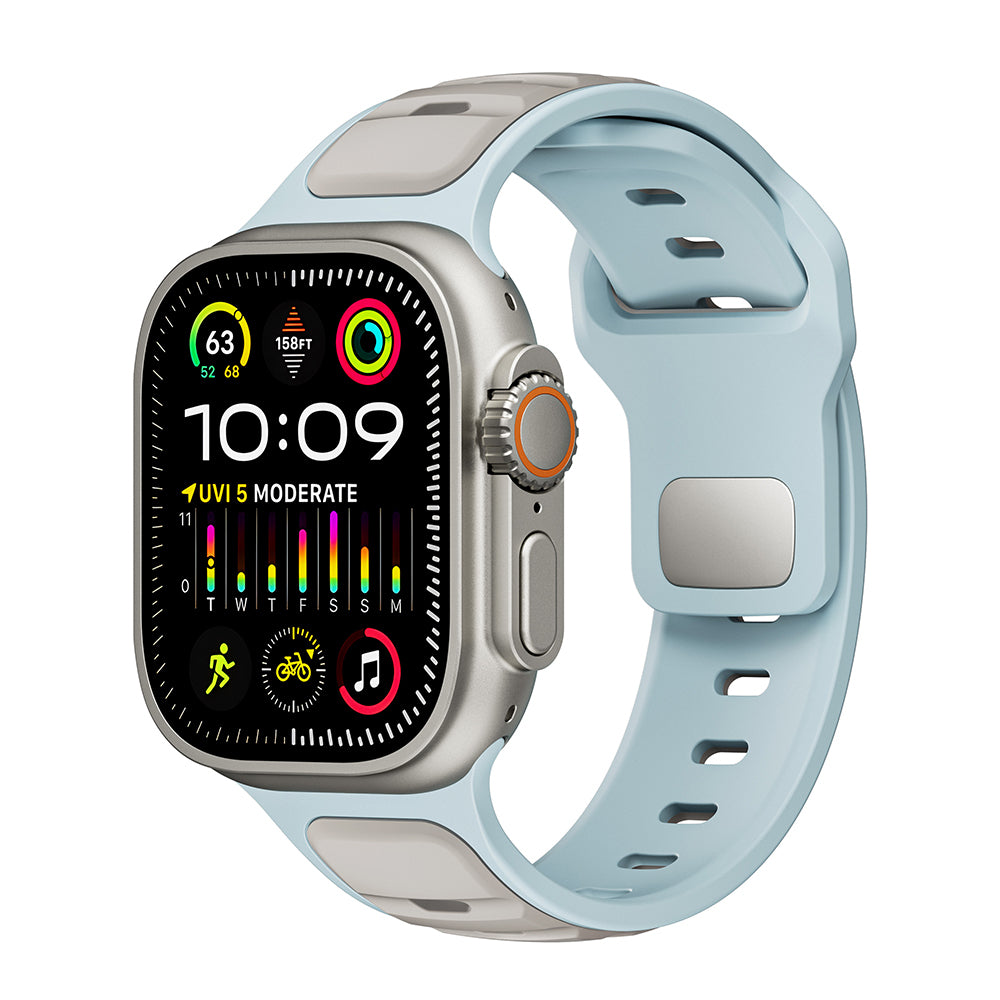 Apple Watch Ultra 49mm Zore KRD-135 Silicone Band Strap Gray-Black