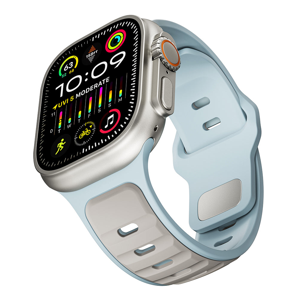Apple Watch Ultra 49mm Zore KRD-135 Silicone Band Strap Light Blue-Gray