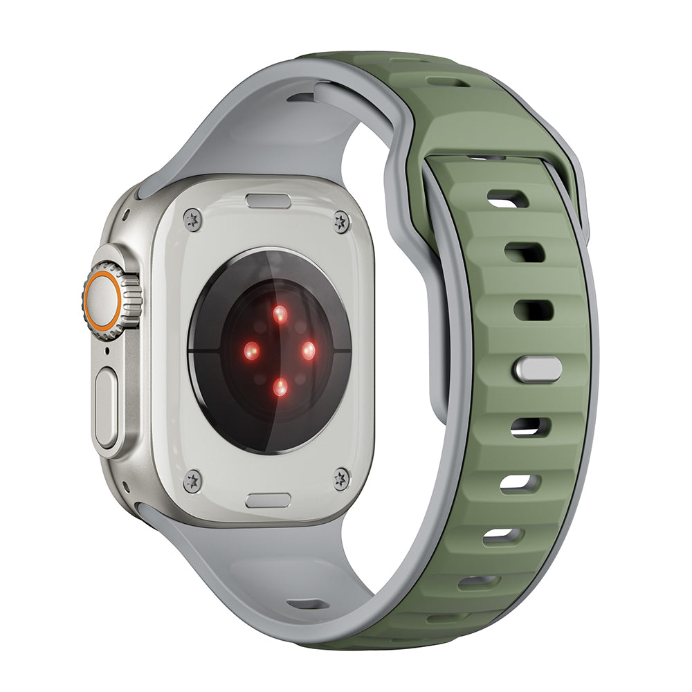 Apple Watch Ultra 49mm Zore KRD-135 Silicone Band Strap Light Green-Gray