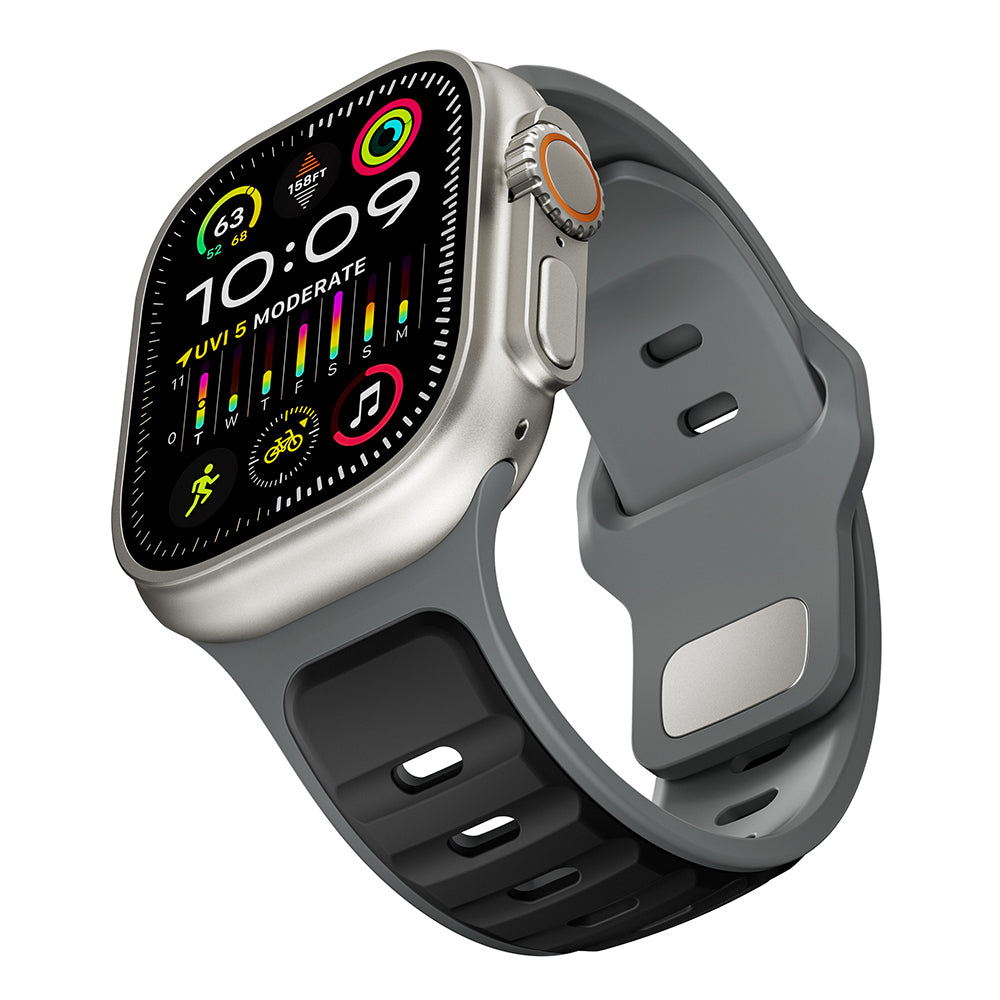 Apple Watch Ultra 49mm Zore KRD-135 Silicone Band Strap Light Green-Gray