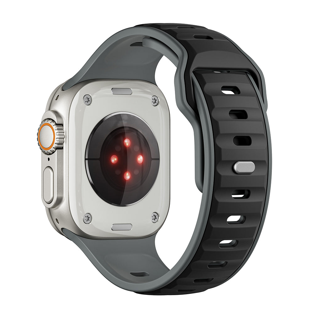 Apple Watch Ultra 49mm Zore KRD-135 Silicone Band Strap Gray-Black