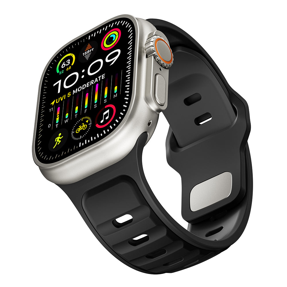 Apple Watch Ultra 49mm Zore KRD-135 Silicone Band Strap Gray-Black