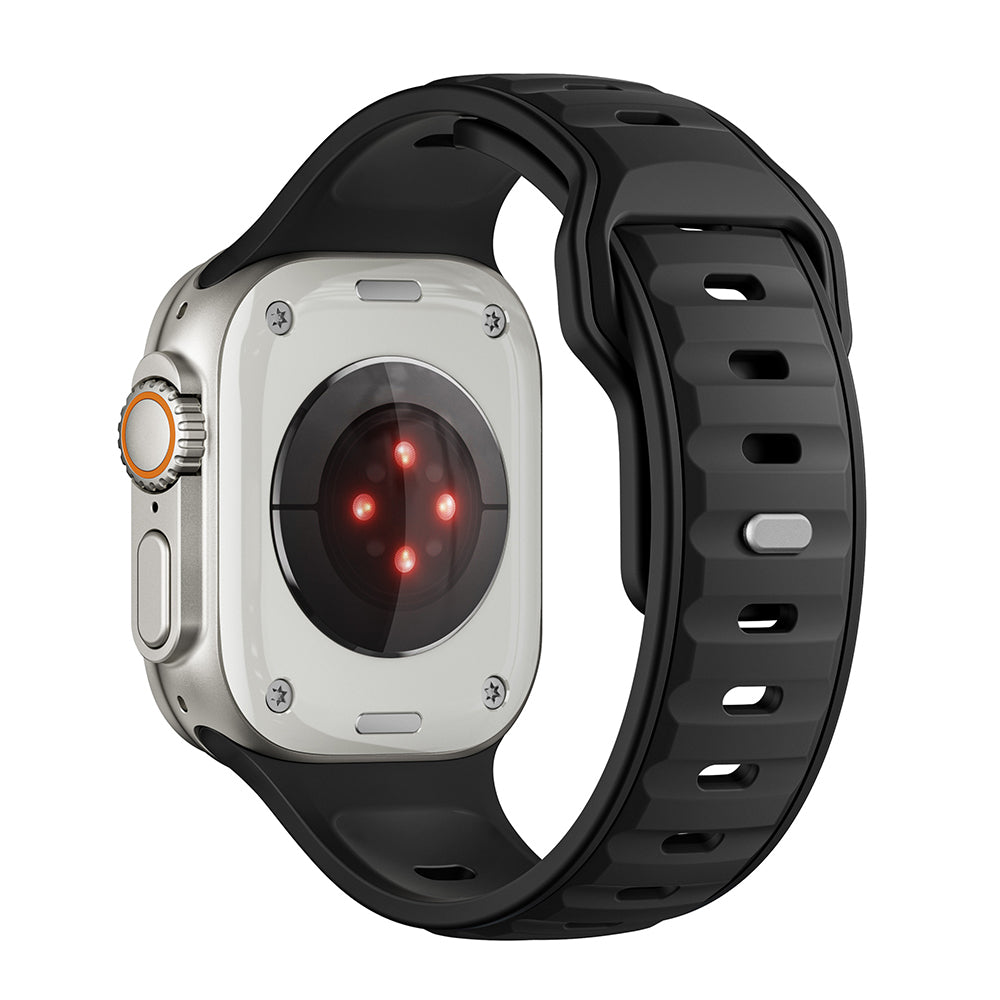 Apple Watch Ultra 49mm Zore KRD-135 Silicone Band Strap Black