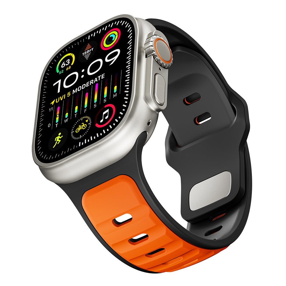 Apple Watch Ultra 49mm Zore KRD-135 Silicone Band Strap Gray-Black