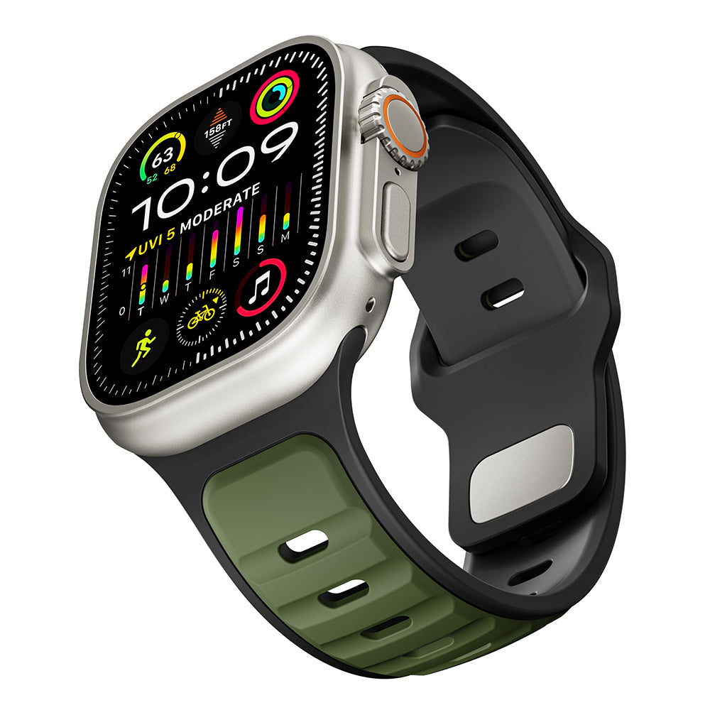 Apple Watch Ultra 49mm Zore KRD-135 Silicone Band Strap Gray-Black