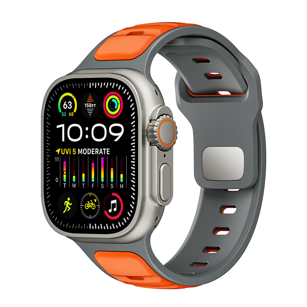 Apple Watch Ultra 49mm Zore KRD-135 Silicone Band Strap Dark Green-Black