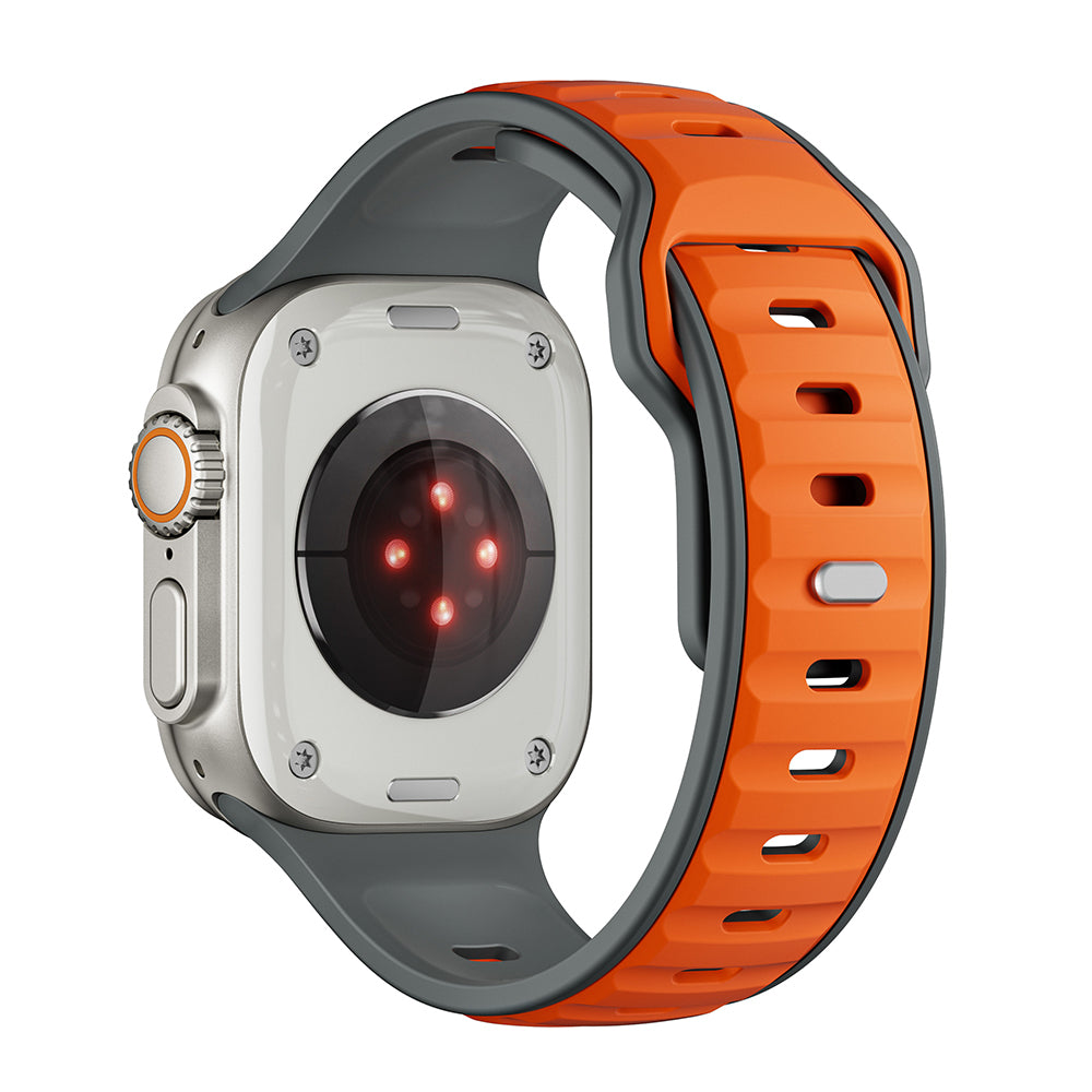 Apple Watch Ultra 49mm Zore KRD-135 Silicone Band Strap Gray-Orange