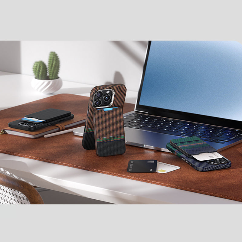 Benks ArmorGo 600D Aramid Fiber Magnetik Standlı Kartlık Gri