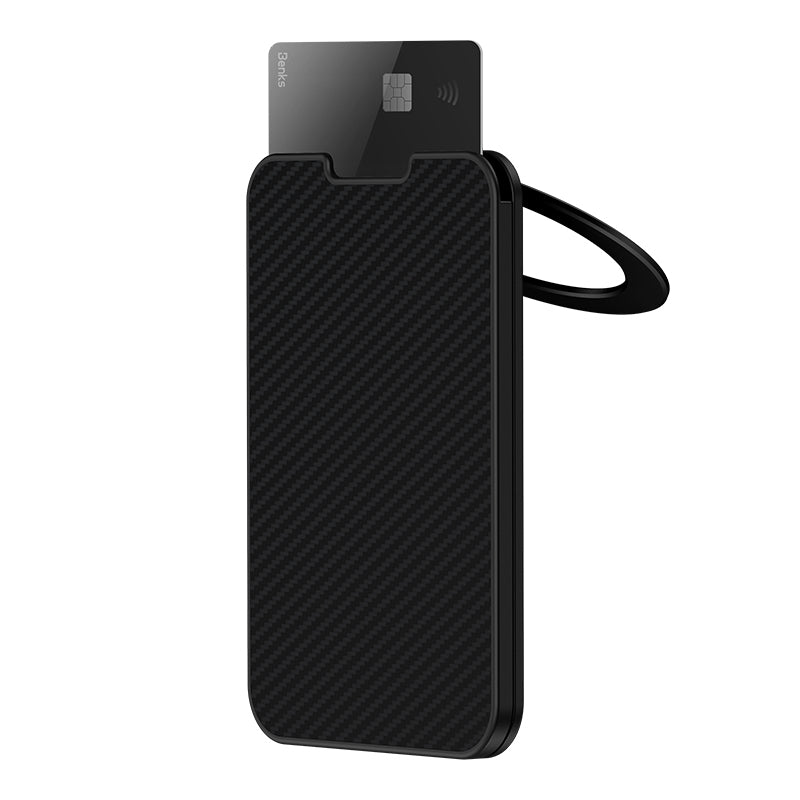 Benks ArmorGo 600D Aramid Fiber Magnetik Standlı Kartlık Siyah