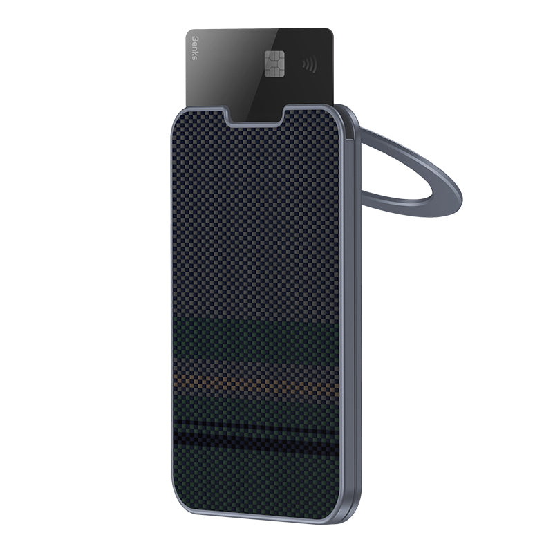 Benks ArmorGo 600D Aramid Fiber Magnetik Standlı Kartlık Gri