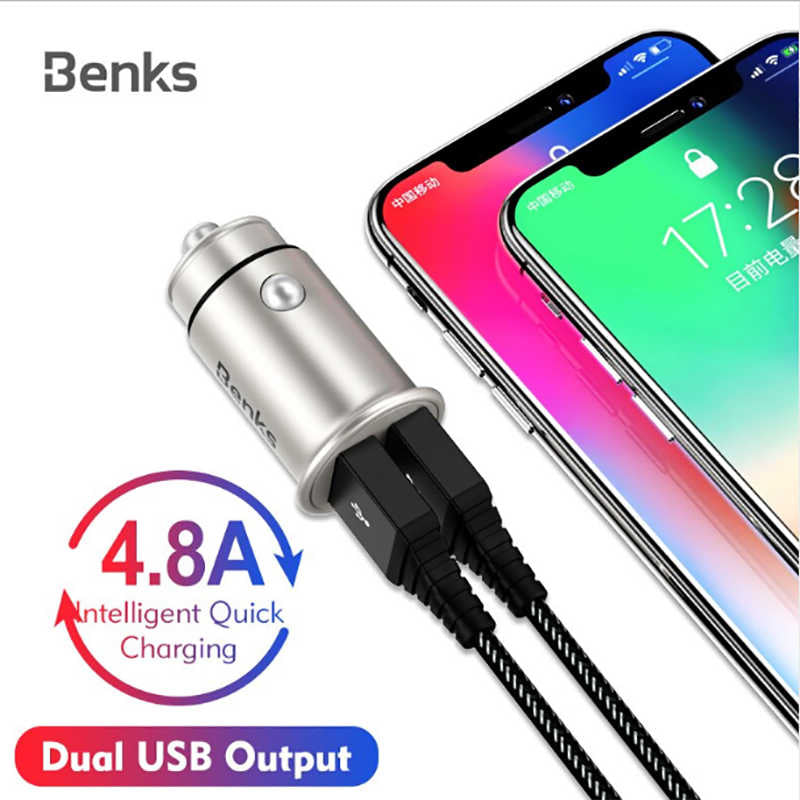 Benks C27 Dual USB Car Charger 4.8A Black