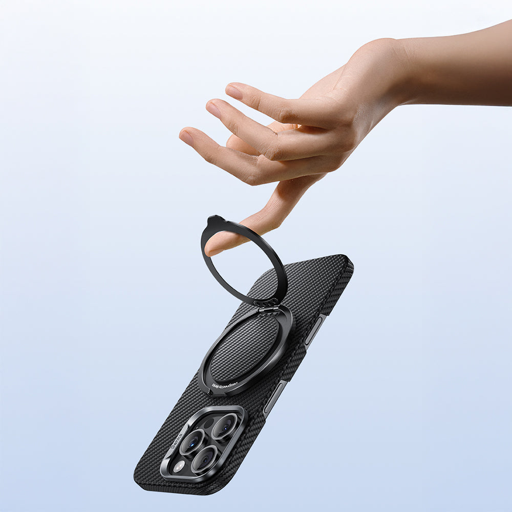 Benks L56 Magnetik 360 Derece Dönebilen ArmorPop Kevlar Tasarımlı Parmak Ring Stand Siyah