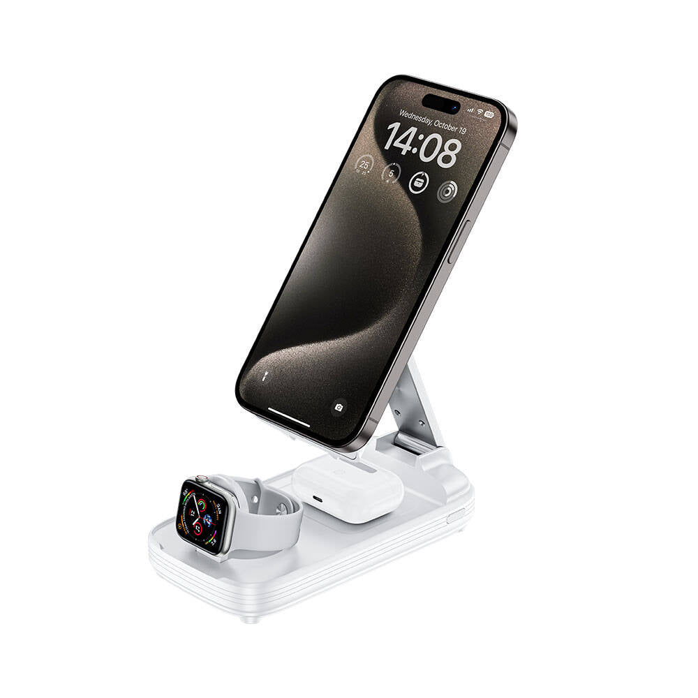Benks MP13 5in1 Digital LED Display Foldable Wireless Charging Stand Powerbank 15W 10000mAh White
