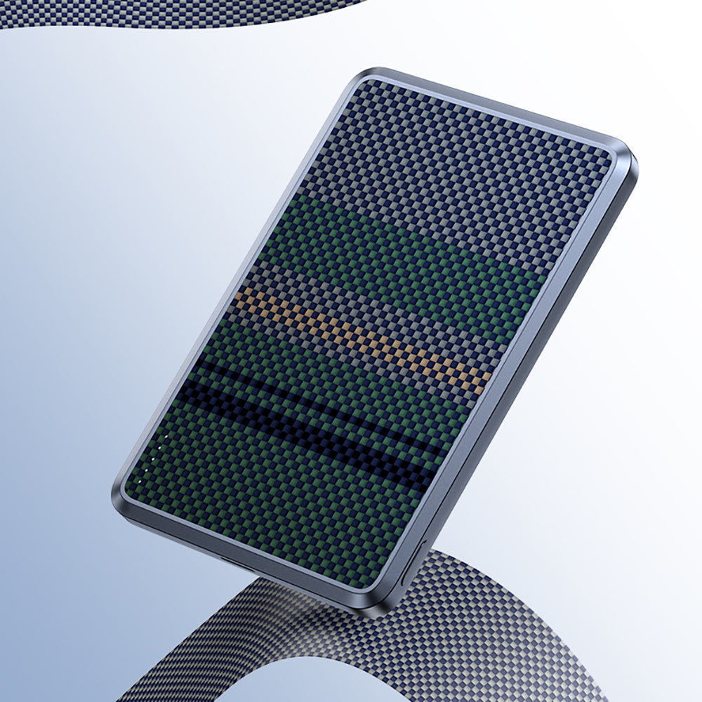 Benks MP16 ArmorGo M-safe Şarj Özellikli Ultra İnce Aurora Serisi Aramid Fiber Powerbank 15W 10000mAh Siyah-Yeşil