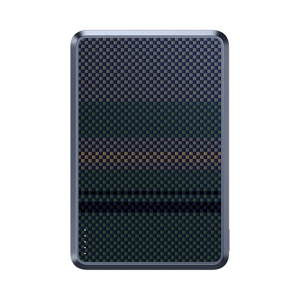 Benks MP16 ArmorGo M-safe Şarj Özellikli Ultra İnce Aurora Serisi Aramid Fiber Powerbank 15W 10000mAh Siyah-Yeşil