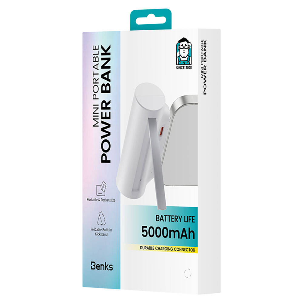 Benks PB15 Taşınabilir Standlı Lightning Portlu Powerbank 5000mAh Siyah