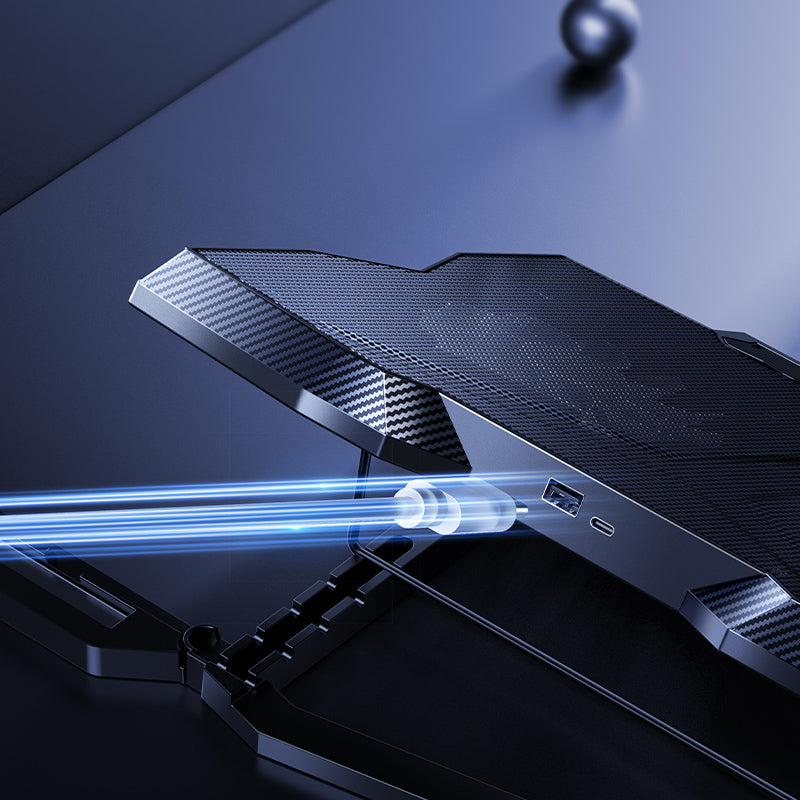 Benks SR08 11 Fan RGB LED Cooling Laptop Stand Black